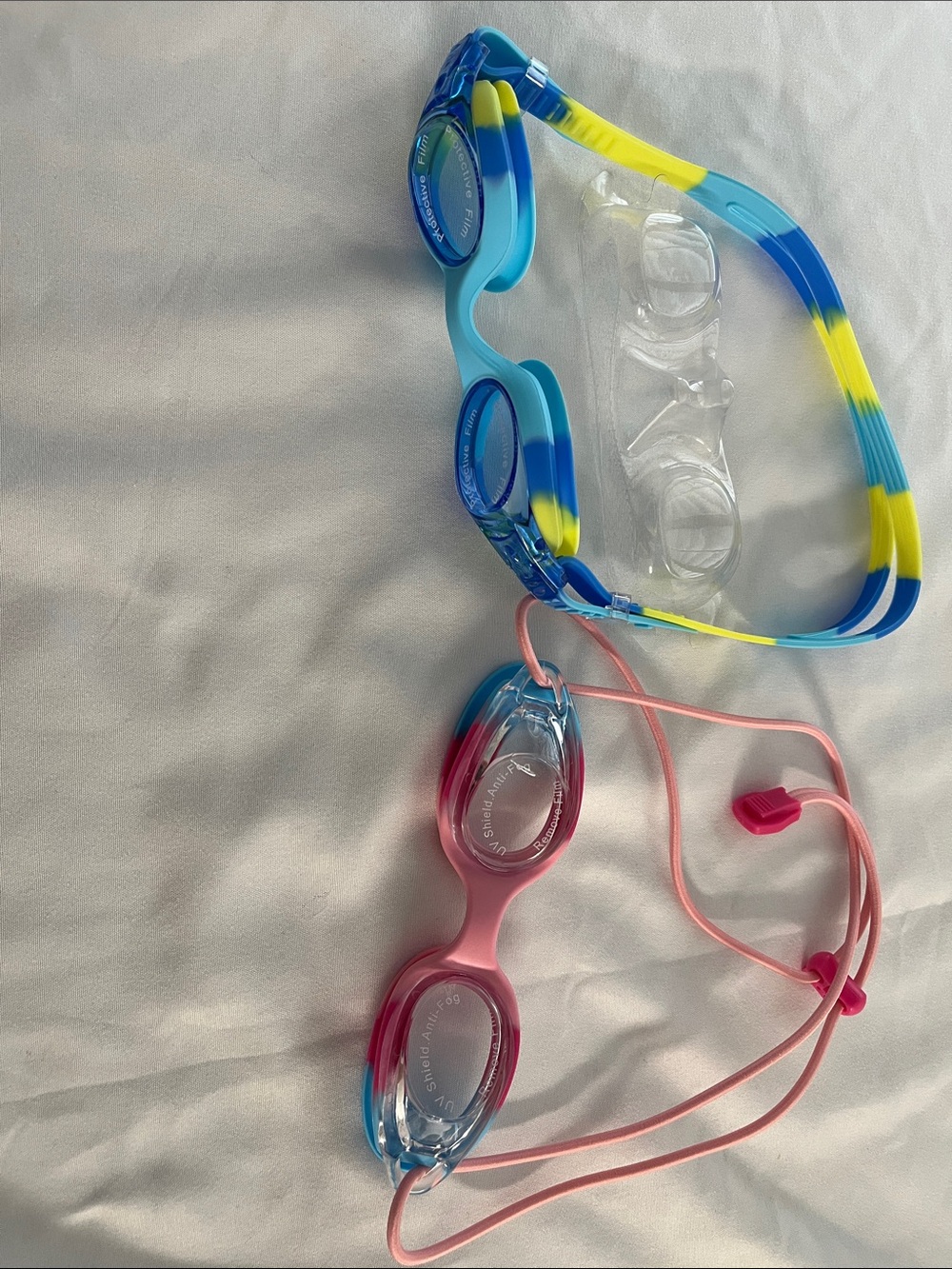 Aegend toddler swim goggles set 1 blue 1 pink